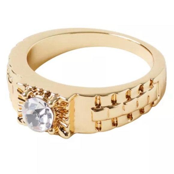 Men’s Spirt Costume Jewelry Gold Chain and 2 Gold Rings - Picture 2 of 10